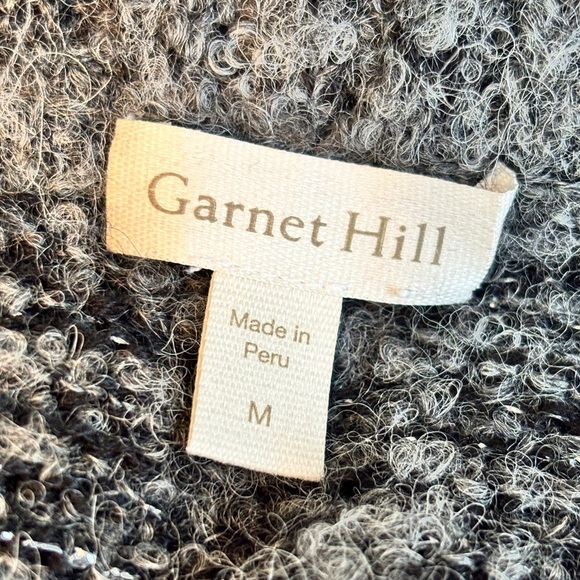 Garnet Hill Dark Gray Shimmering Alpaca Blend Full Zip Sweater Jacket Size‎ M - Picture 8 of 13